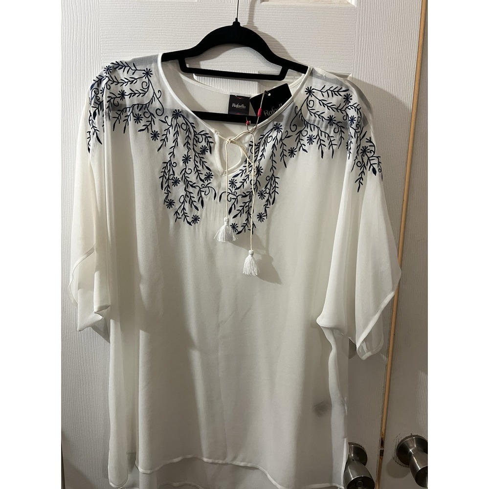 NWT‎ Rafaella Sheer Blouse Size Medium